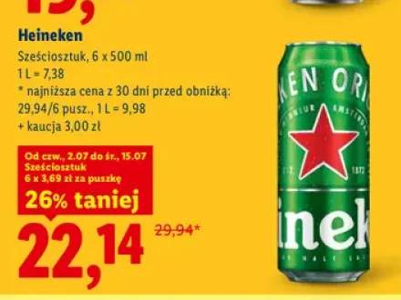 Piwo Heineken 6-pak 500 ml