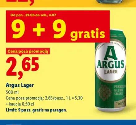 Piwo Argus Lager 500 ml