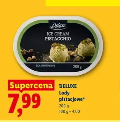 Lody pistacjowe Deluxe