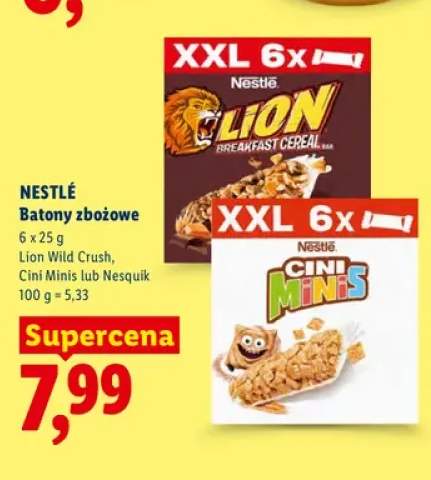 Batony zbożowe Lion Wild Crush Nestlé 6-pak +2 warianty