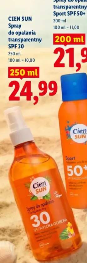 Spray do opalania transparentny Cien Sun SPF 30