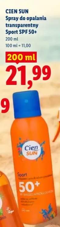 Spray do opalania transparentny Sport Cien Sun SPF 50+