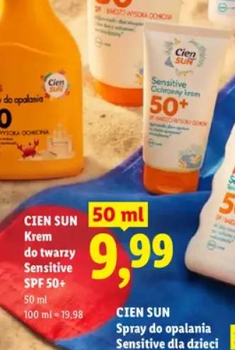 Krem do twarzy Sensitive Cien Sun SPF 50+