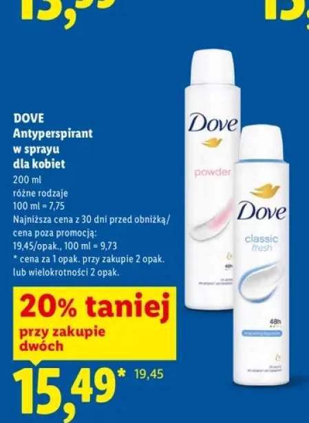 Antyperspirant w sprayu Dove Powder +1 wariant