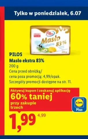 Masło ekstra 83% Pilos