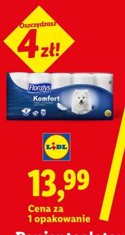 Papier toaletowy 3-warstwowy Floralys Komfort