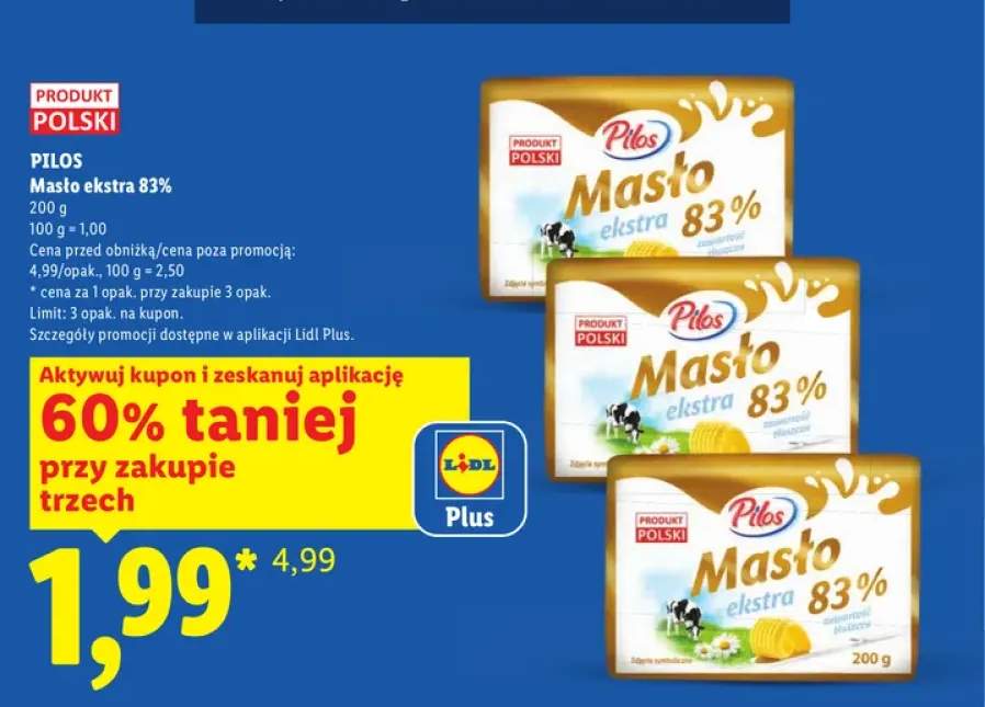 Masło ekstra 83% Pilos
