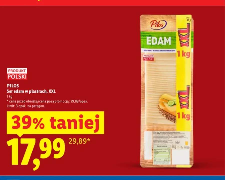 Ser edam w plastrach Pilos XXL