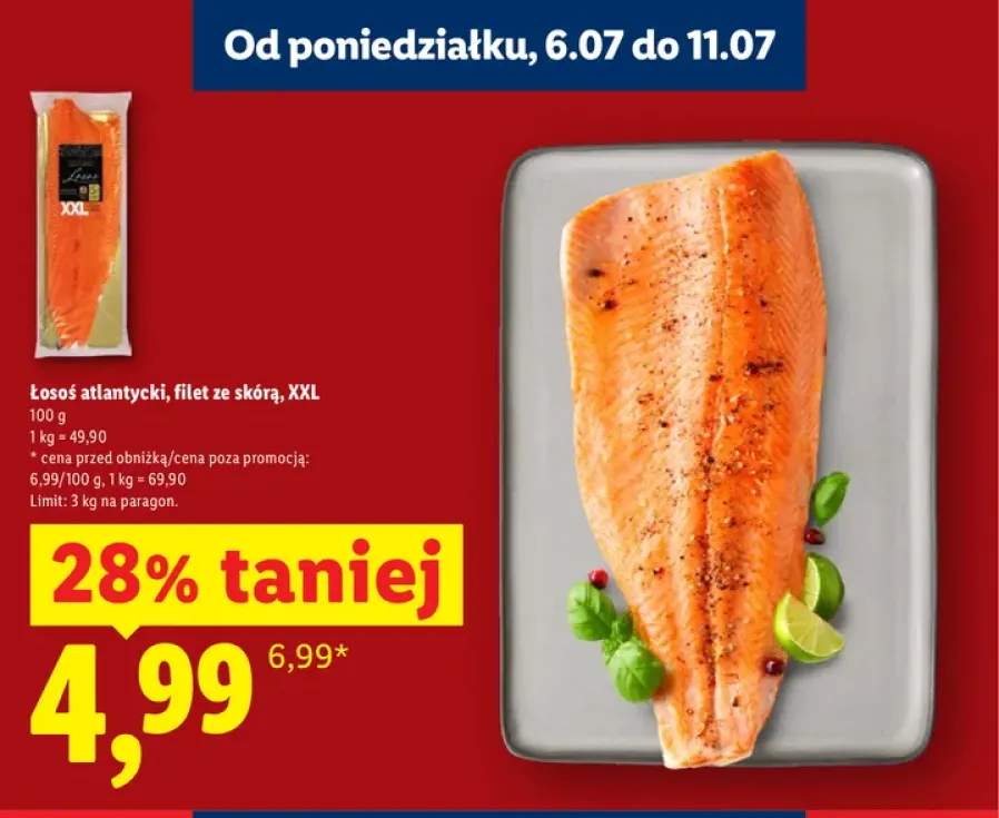 Łosoś atlantycki filet ze skórą XXL