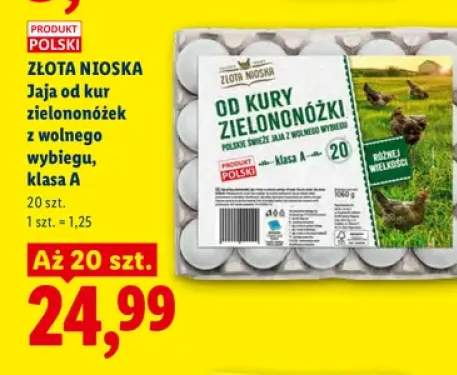 Jaja od kur zielononóżek z wolnego wybiegu klasa A Złota Nioska