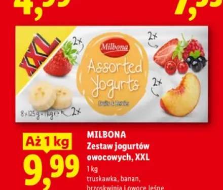 Zestaw jogurtów owocowych Milbona 8-pak 125 g