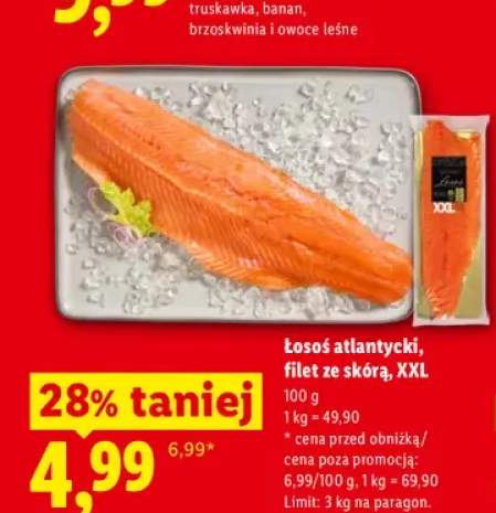 Łosoś atlantycki filet ze skórą Targ Rybny Lidla XXL