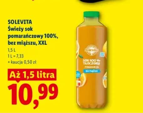 Sok pomarańczowy Solevita 100% bez miąższu XXL