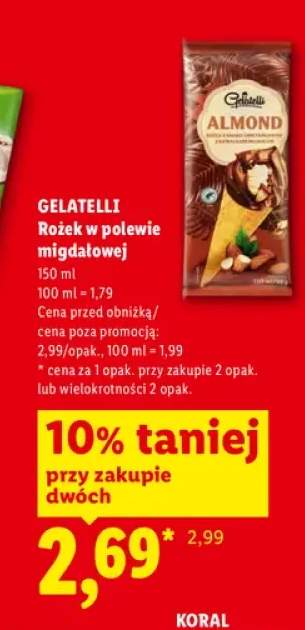 Lody rożek w polewie migdałowej Gelatelli