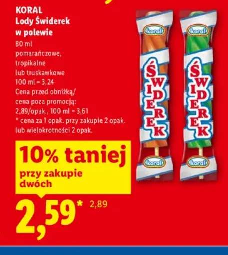 Lody Świderek w polewie Koral pomarańczowe +2 warianty