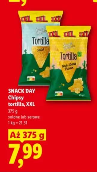 Chipsy tortilla solone XXL Snack Day +1 wariant