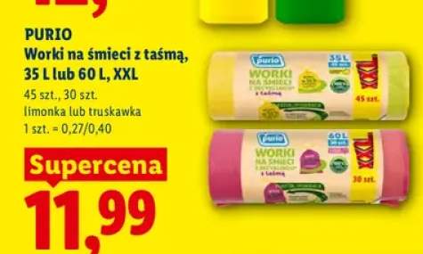 Worki na śmieci z taśmą Purio 35 l XXL +1 wariant