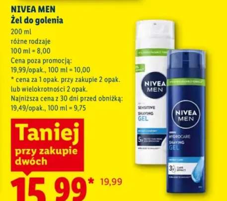 Żel do golenia Nivea Men Sensitive +1 wariant