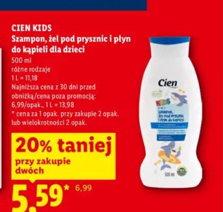 Szampon żel pod prysznic i płyn do kąpieli dla dzieci Cien Kids