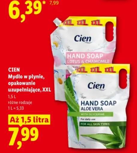 Mydło w płynie Cien Lotus & Chamomile opakowanie uzupełniające XXL +1 wariant