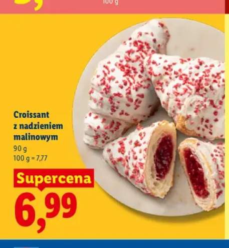 Croissant z nadzieniem malinowym Cukiernia Lidla