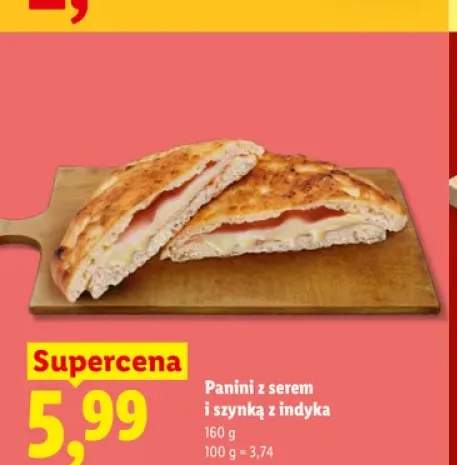 Panini z serem i szynką z indyka