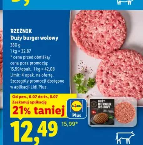Duży burger wołowy Rzeźnik