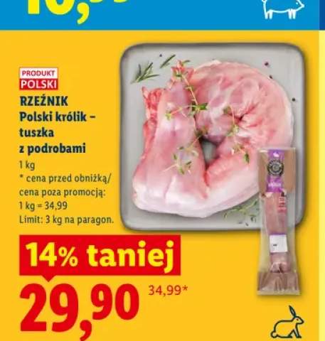 Polski królik - tuszka z podrobami Rzeźnik