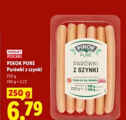 Parówki z szynki Pikok Pure