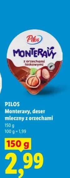 Deser mleczny Monteravy z orzechami laskowymi Pilos