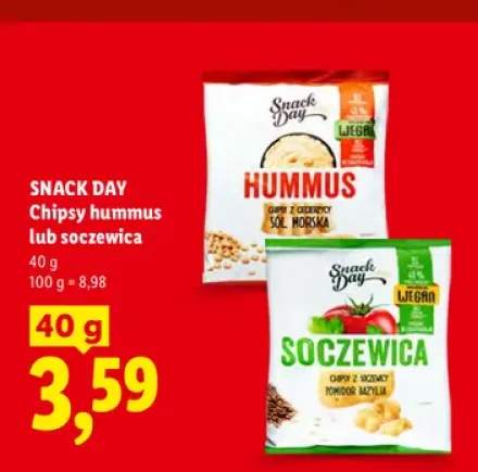 Chipsy z soczewicy Snack Day pomidor bazylia +1 wariant