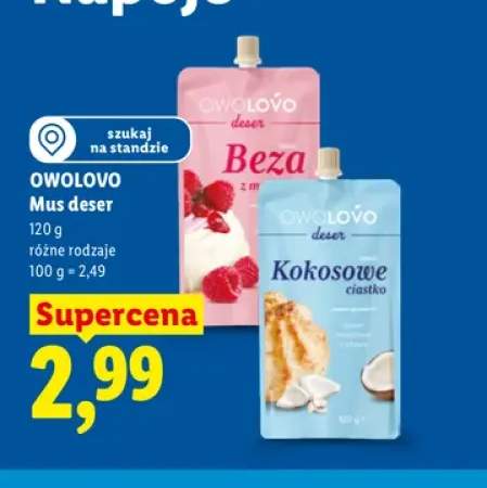 Mus deser Owolovo Beza z malinami +1 wariant