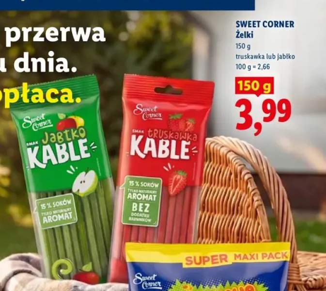 Żelki Sweet Corner Truskawka Kable truskawkowe +1 wariant