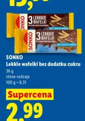 Lekkie wafelki bez dodatku cukru Sonko