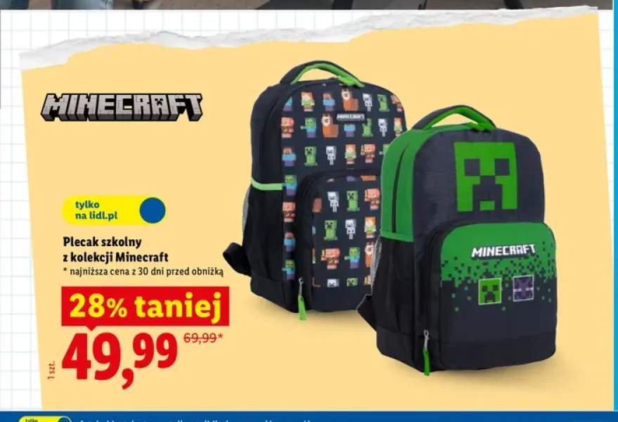 Plecak szkolny z kolekcji Minecraft