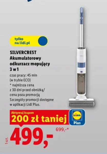 Akumulatorowy odkurzacz mopujący 3 w 1 Silvercrest