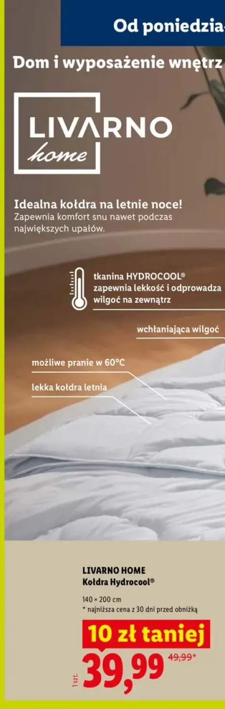 Kołdra Hydrocool Livarno Home 140x200 cm