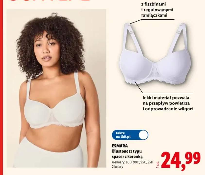 Biustonosz typu spacer z koronką Esmara