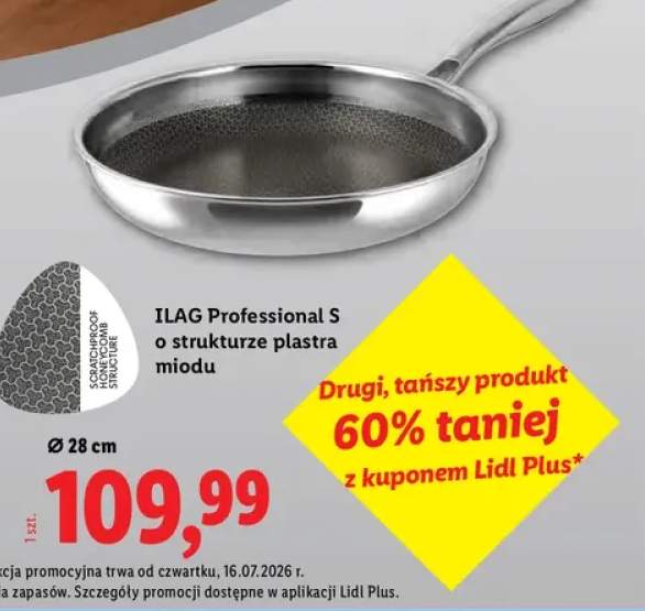 Patelnia ze stali szlachetnej Silvercrest o strukturze plastra miodu Ø 28 cm