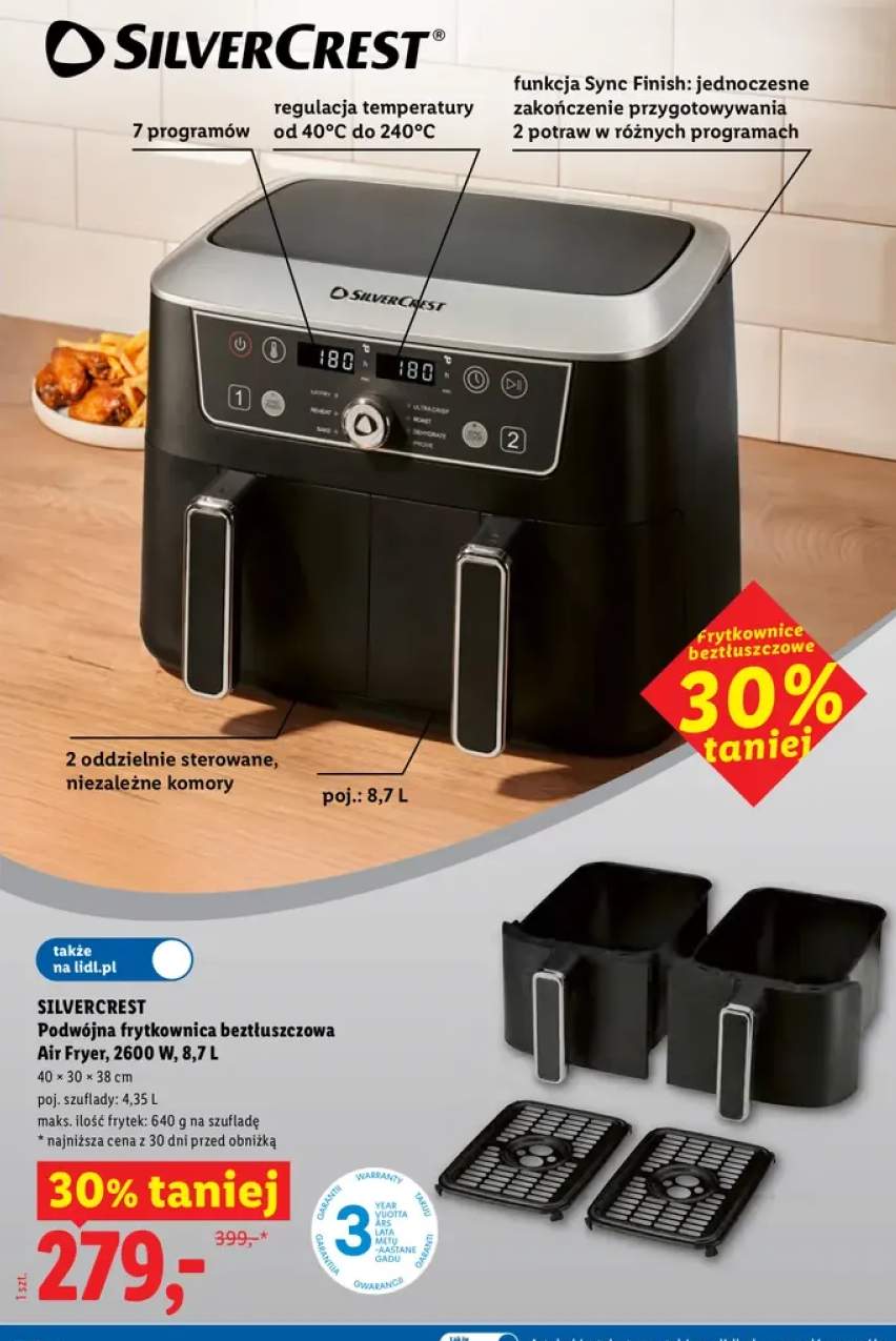 Podwójna frytkownica beztłuszczowa Silvercrest Air Fryer