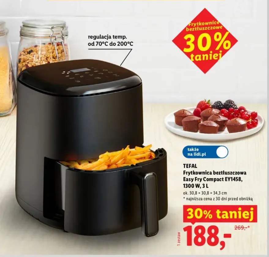 Frytkownica beztłuszczowa Tefal Easy Fry Compact EY1458