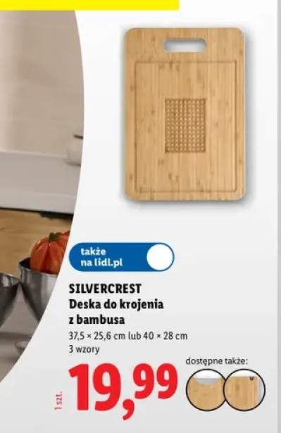Deska do krojenia z bambusa SILVERCREST 37,5x25,6 cm