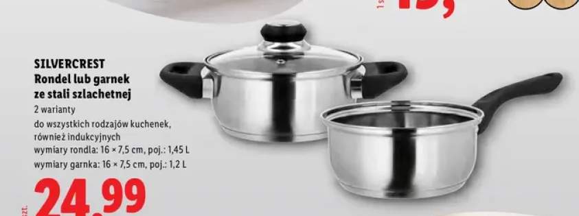 Rondel ze stali szlachetnej SILVERCREST 1,45 l +1 wariant