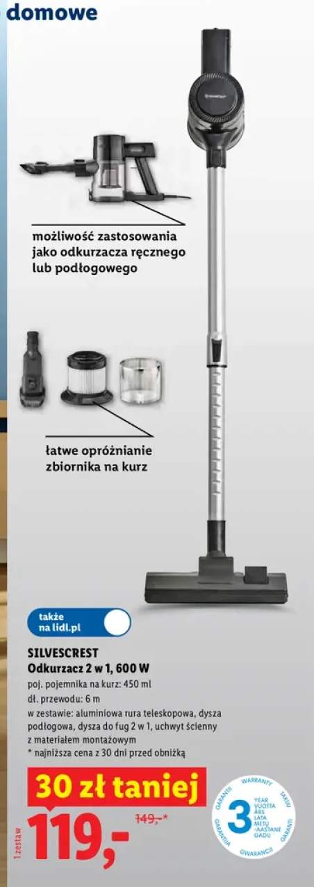 Odkurzacz 2 w 1 Silvercrest