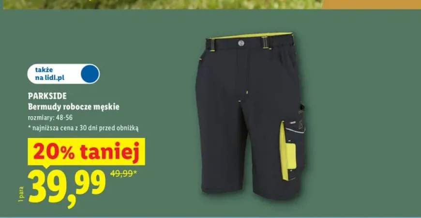 Bermudy robocze męskie Parkside