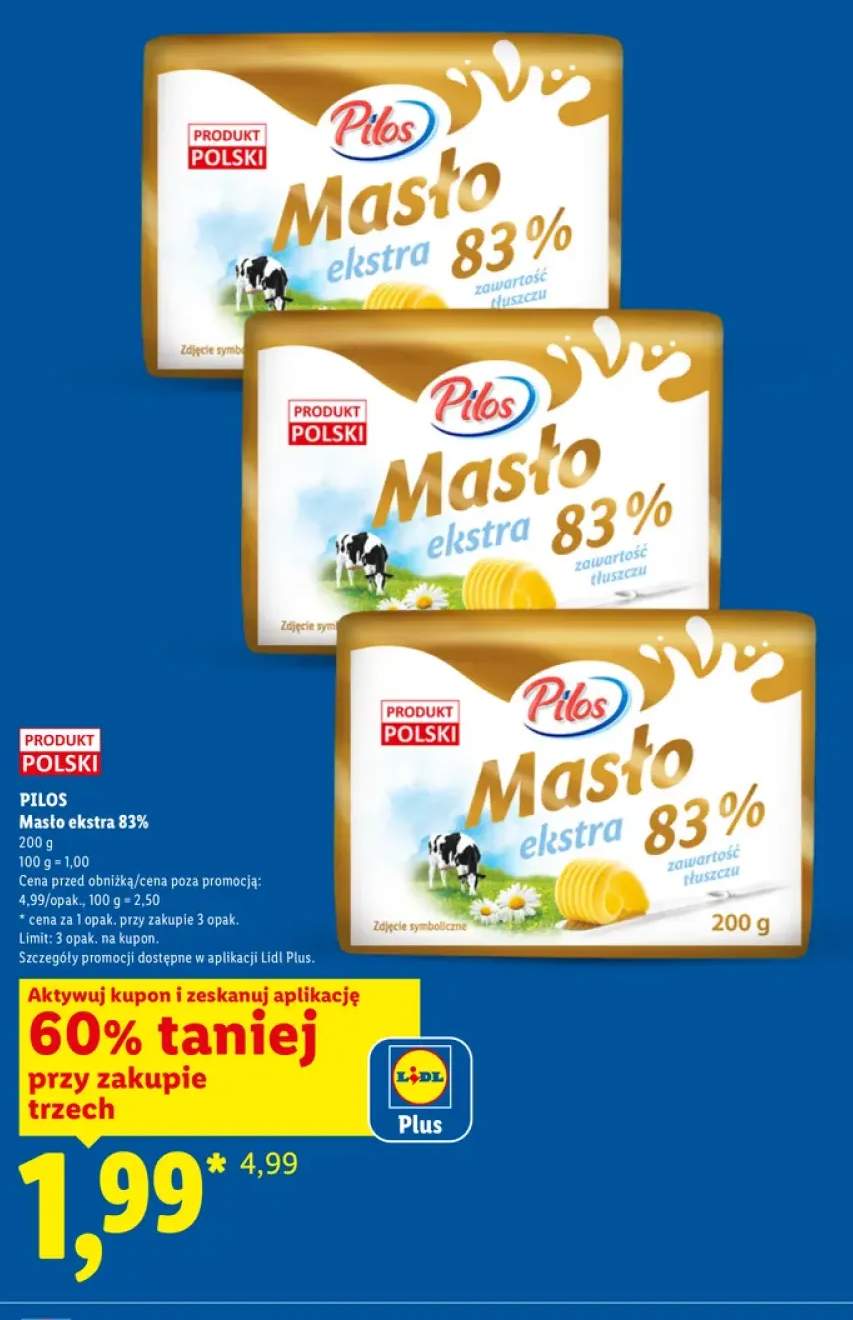 Masło ekstra 83% Pilos