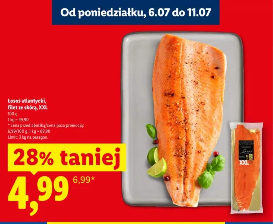 Łosoś atlantycki filet ze skórą XXL