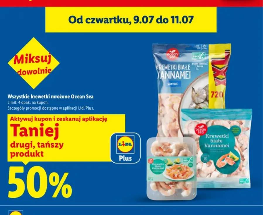 Krewetki mrożone Ocean Sea +3 warianty