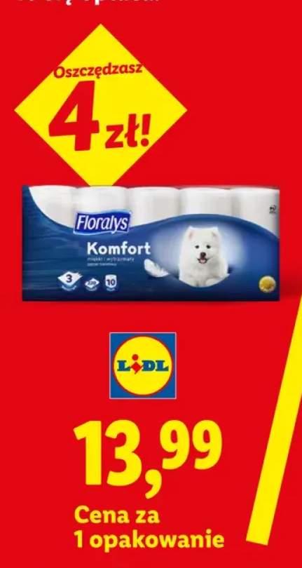 Papier toaletowy 3-warstwowy Floralys Komfort 10-pak