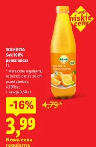 Sok 100% pomarańcza Solevita